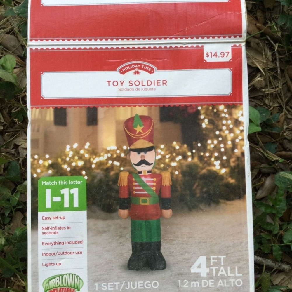 Holiday Time Toy Soldier Inflatable - Red, Green, and Gold